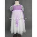 New purple cotton linen fabric princess party dress